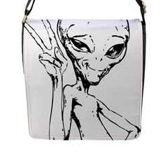 Paul Alien Flap Closure Messenger Bag (l) by KenArtShop