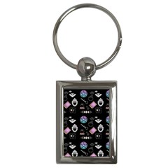Witch Goth Pastel Pattern Key Chain (rectangle) by InPlainSightStyle