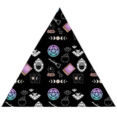 Witch Goth Pastel Pattern Wooden Puzzle Triangle