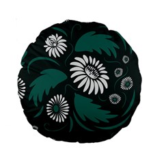 Folk Flowers Pattern Standard 15  Premium Round Cushions by Eskimos