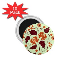 Folk flowers pattern 1.75  Magnets (10 pack) 