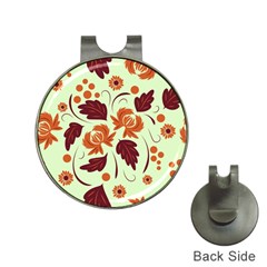 Folk flowers pattern Hat Clips with Golf Markers