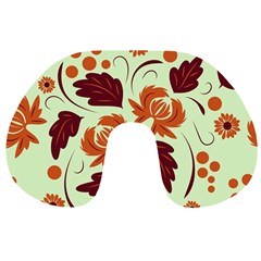 Folk Flowers Pattern Travel Neck Pillow by Eskimos