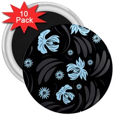 Folk flowers pattern 3  Magnets (10 pack) 