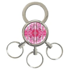 Magenta Marbling Symmetry 3-ring Key Chain by kaleidomarblingart