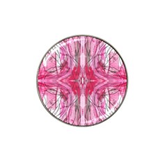 Magenta Marbling Symmetry Hat Clip Ball Marker (10 Pack) by kaleidomarblingart