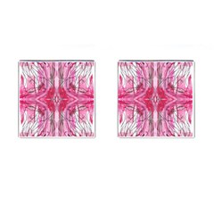 Magenta Marbling Symmetry Cufflinks (square) by kaleidomarblingart