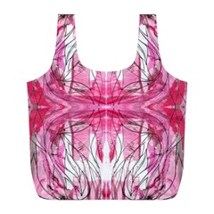 Magenta Symmetry Iv Full Print Recycle Bag (l) by kaleidomarblingart