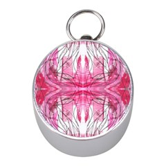 Magenta Symmetry Iv Mini Silver Compasses by kaleidomarblingart