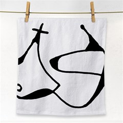 Black And White Abstract Linear Decorative Art Face Towel by dflcprintsclothing