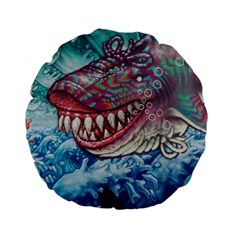 Wth Shark Standard 15  Premium Flano Round Cushions by SomethingForEveryone