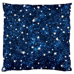 Dark Blue Stars Large Flano Cushion Case (two Sides) by AnkouArts