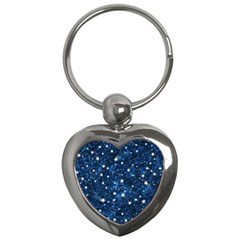 Dark Blue Stars Key Chain (heart) by AnkouArts