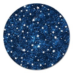 Dark Blue Stars Magnet 5  (round)