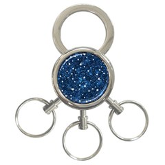 Dark Blue Stars 3-ring Key Chain