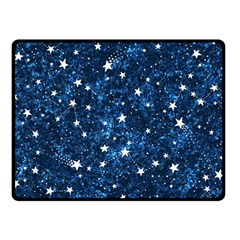 Dark Blue Stars Double Sided Fleece Blanket (small)  by AnkouArts