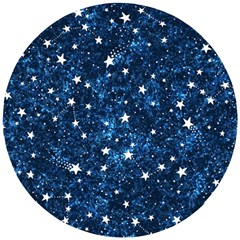 Dark Blue Stars Wooden Puzzle Round by AnkouArts