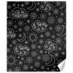 Dark Moon And Stars Canvas 8  X 10  by AnkouArts