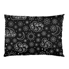 Dark Moon And Stars Pillow Case (two Sides) by AnkouArts