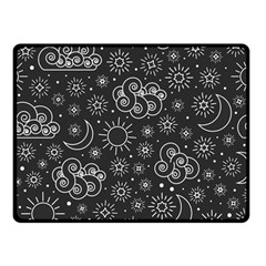Dark Moon And Stars Double Sided Fleece Blanket (small)  by AnkouArts