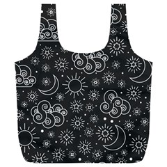 Dark Moon And Stars Full Print Recycle Bag (xxxl)