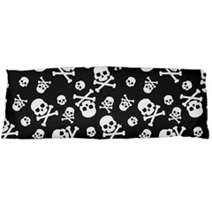 Skull And Cross Bone On Black Background Body Pillow Case (dakimakura) by AnkouArts