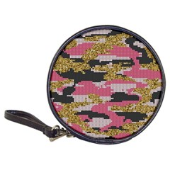 Abstract Glitter Gold, Black and Pink Camo Classic 20-CD Wallets