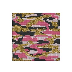 Abstract Glitter Gold, Black and Pink Camo Satin Bandana Scarf