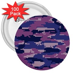 Abstract Purple Camo 3  Buttons (100 pack) 