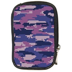 Abstract Purple Camo Compact Camera Leather Case