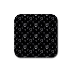 Funny Weird Monster Portrait Motif Pattern Rubber Coaster (square)  by dflcprintsclothing