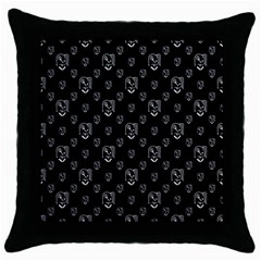 Funny Weird Monster Portrait Motif Pattern Throw Pillow Case (black) by dflcprintsclothing