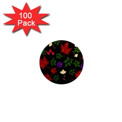 Golden Autumn, Red-yellow Leaves And Flowers  1  Mini Magnets (100 Pack)  by Daria3107