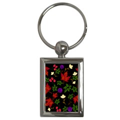 Golden Autumn, Red-yellow Leaves And Flowers  Key Chain (rectangle) by Daria3107