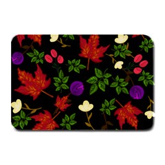 Golden Autumn, Red-yellow Leaves And Flowers  Plate Mats by Daria3107