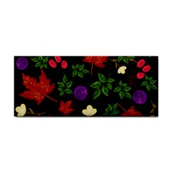 Golden Autumn, Red-yellow Leaves And Flowers  Hand Towel
