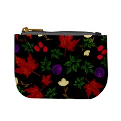 Golden Autumn, Red-yellow Leaves And Flowers  Mini Coin Purse by Daria3107