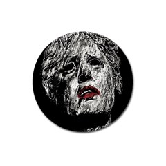 Creepy Head Sculpture Artwork Magnet 3  (round) by dflcprintsclothing