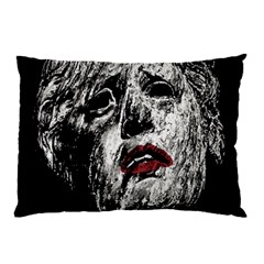 Creepy Head Sculpture Artwork Pillow Case by dflcprintsclothing