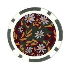 Folk Flowers Pattern Floral Surface Design Poker Chip Card Guard (10 Pack) by Eskimos