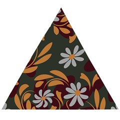 Folk Flowers Pattern Floral Surface Design Wooden Puzzle Triangle by Eskimos