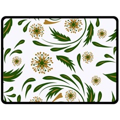 Folk Flowers Pattern Floral Surface Design Fleece Blanket (large)  by Eskimos