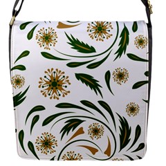 Folk Flowers Pattern Floral Surface Design Flap Closure Messenger Bag (s) by Eskimos