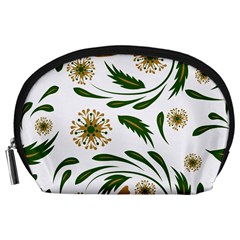 Folk Flowers Pattern Floral Surface Design Accessory Pouch (large) by Eskimos