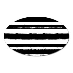 Bandes Abstrait Blanc/noir Oval Magnet