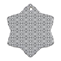 Modern Tribal Black And White Ornate Stripes Snowflake Ornament (two Sides) by dflcprintsclothing