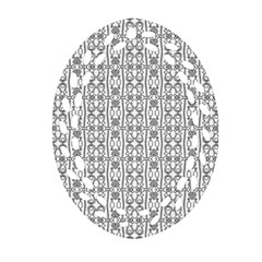 Modern Tribal Black And White Ornate Stripes Oval Filigree Ornament (two Sides) by dflcprintsclothing