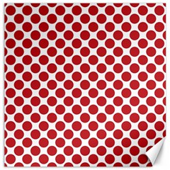 White W Red Dots Canvas 20  X 20 