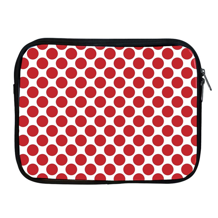 White W Red Dots Apple iPad 2/3/4 Zipper Cases