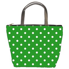 1950 Green White Dots Bucket Bag by SomethingForEveryone